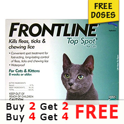 Frontline Top Spot Cats (Green) 2 Doses + 2 Doses Free