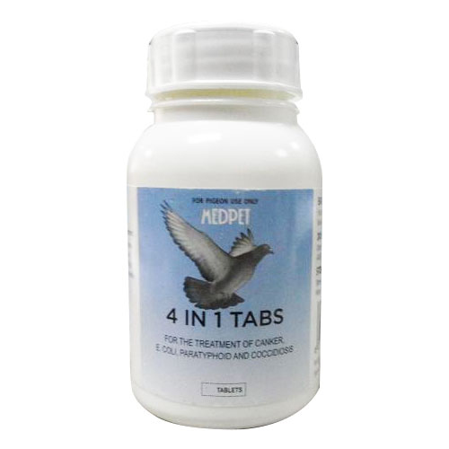 Medpet 4 In 1 Tablets For Pigeons 100 Tablets 1 Pack