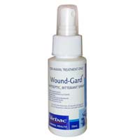 Pets are playful and while playing they hurt themselves. When they get hurt, they usually lick the place. This worsens the situation and causes more severe skin infections if not taken proper care. Wound-Gard is the ultimate solution for such wounds. This antiseptic spray heals the infected area faster while dissuading dogs from licking the area due to its bitter taste. Wound-Gard is widely used for various types of cuts, abrasions, wounds, lesions and even surgical incisions.    Wound-Gard for dogs:    Wound-Gard is an effective topical treatment for all kinds of wounds including post-surgical wounds. This liquid formulation is quick to spray and heals the wounds faster. Being an excellent first aid treatment for wounds, it reduces the chances of severe infections due to open wounds. This antiseptic bitterant spray discourages dogs from licking and heals faster, restoring their full health.