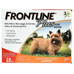 

Frontline Plus Flea & Tick Control 0-22 lbs (Orange) 12 Months