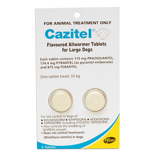 

Cazitel Flavoured Allwormer For Dogs 35kgs 4 Tablet
