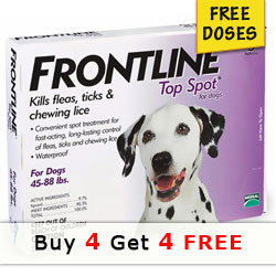 

Frontline Top Spot Large Dogs 45-88lbs (Purple) 4 + 4 Doses Free