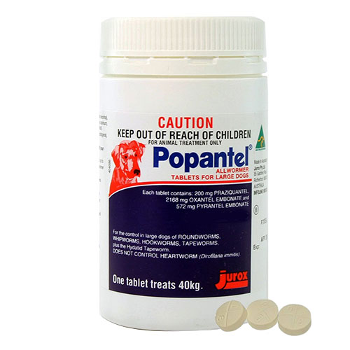 

Popantel Allwormer For Dogs 40 Kgs (88 Lbs) 4 Tablet