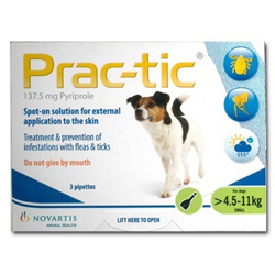 

Prac-Tic Spot On Â small Dog: 10-25 Lbs (Green) 6 Pack