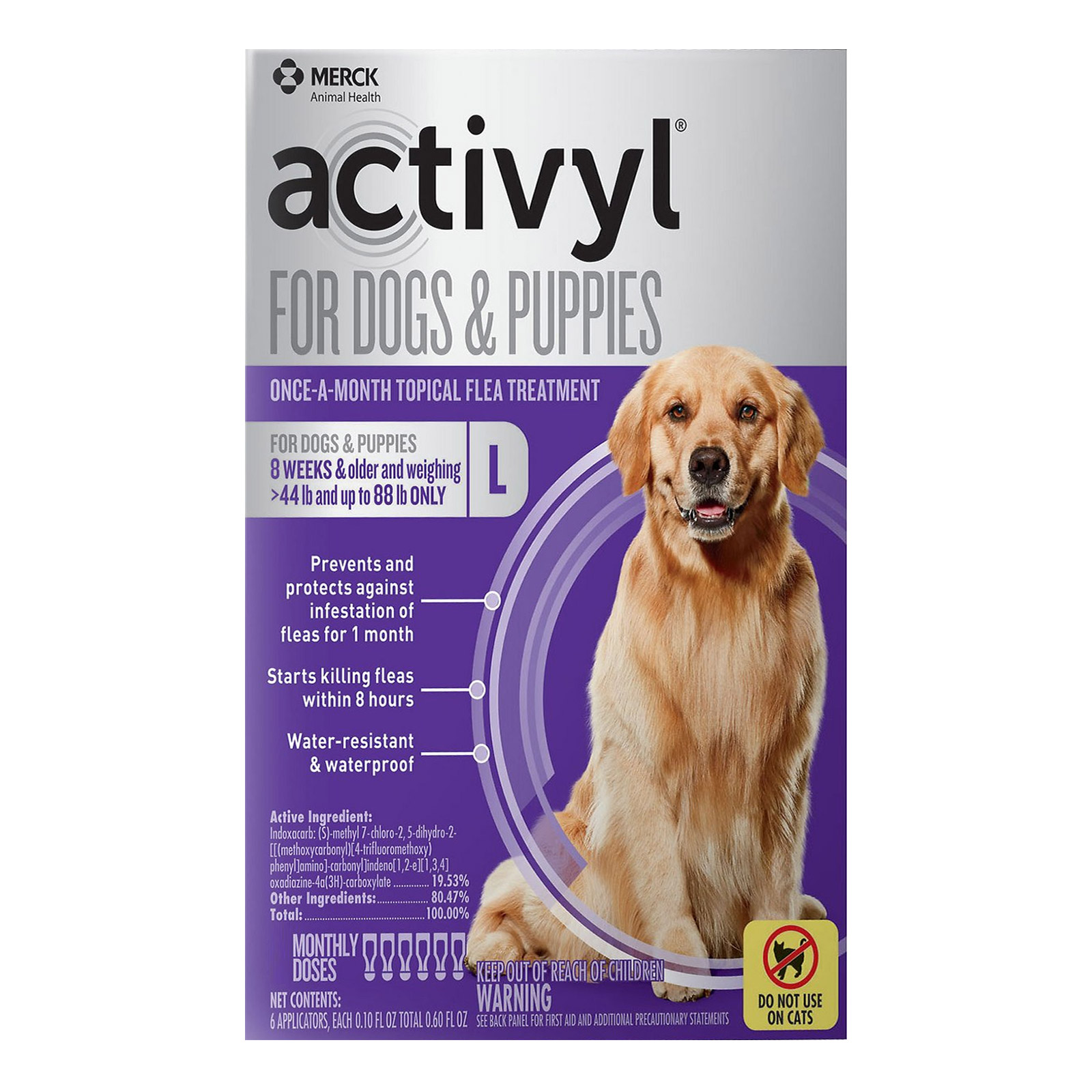 Activyl For Large Dogs 44-88 Lbs Purple 4 Pack