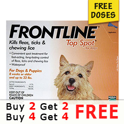 

Frontline Top Spot Small Dogs 0-22 Lbs (Orange) 2 + 2 Doses Free