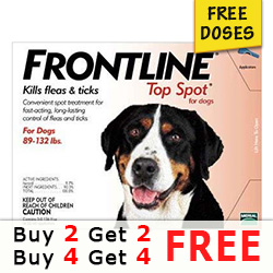 

Frontline Top Spot Extra Large Dogs 89-132lbs (Red) 2 Doses + 2 Doses Free