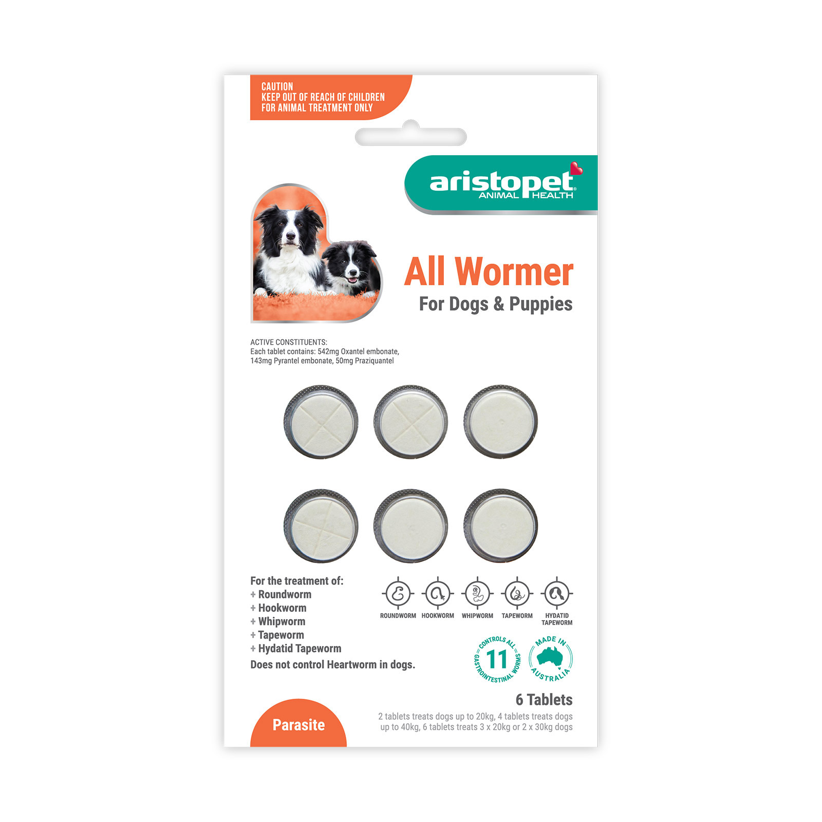 Aristopet Allwormers For Dogs/Puppies 100 Tablet