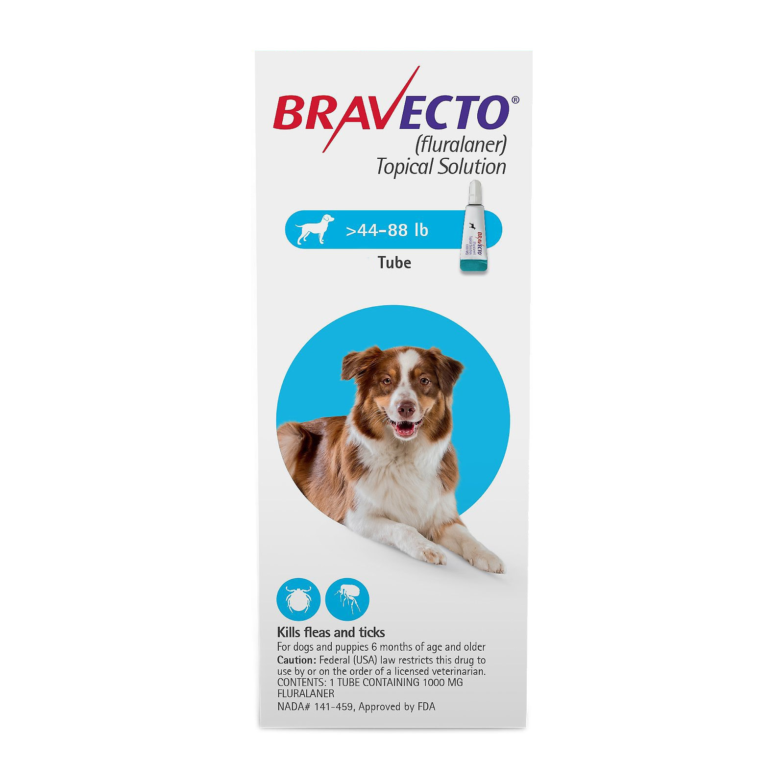 Bravecto Topical For Large Dogs (44 - 88 Lbs) Blue 1 Doses