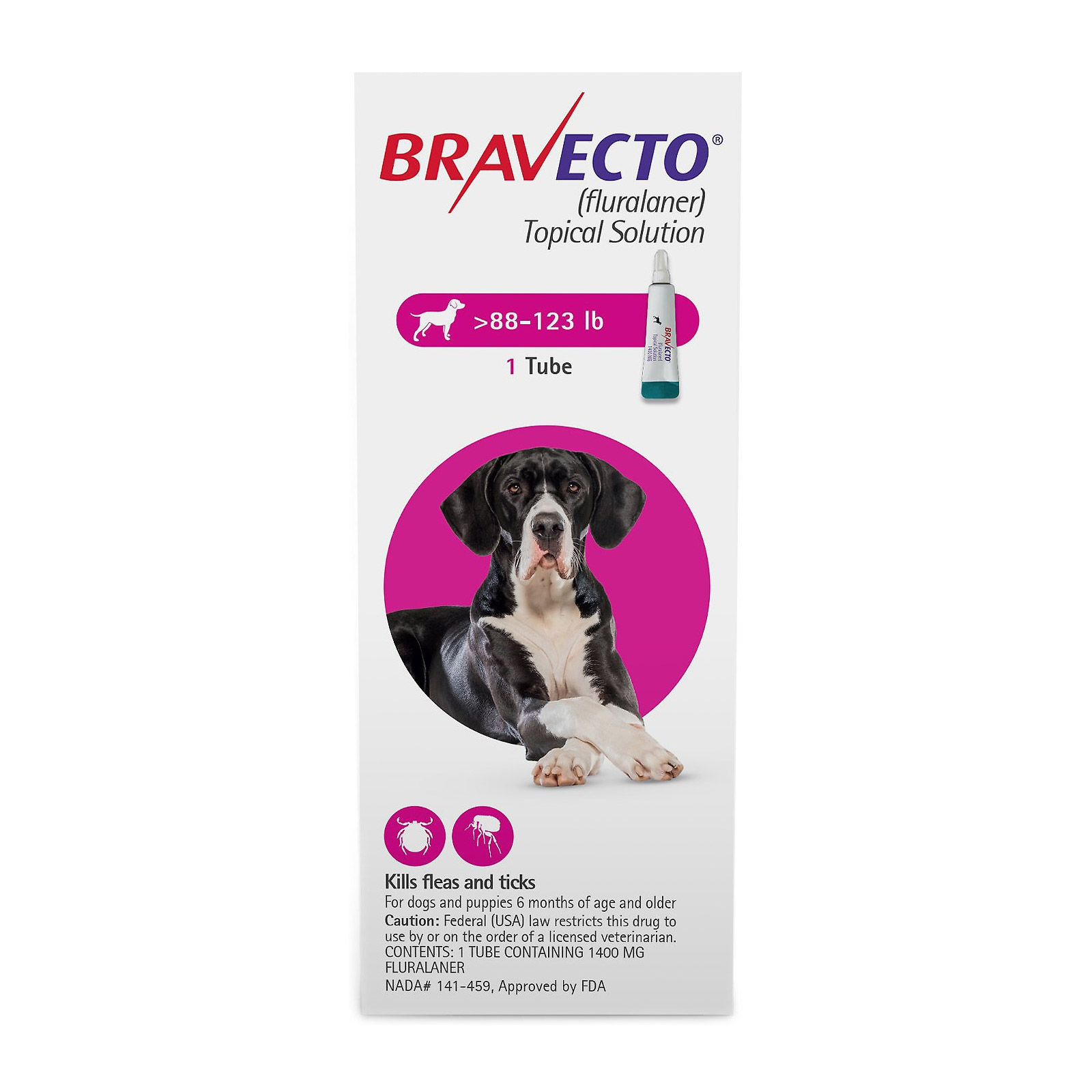 

Bravecto Topical For X-Large Dogs (Above 88 Lbs) Pink 1 Doses