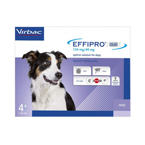 Effipro Duo Spot-On For Medium Dogs 23 To 44 Lbs. 4 Pack