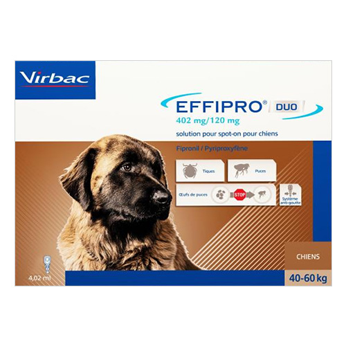 Effipro Duo Spot-On For Extra Large Dogs Over 88 Lbs. 4 Pack