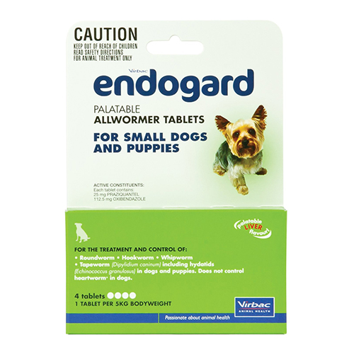 

Endogard For Small Dogs And Puppies 11 Lbs (5kg) 4 Tablet