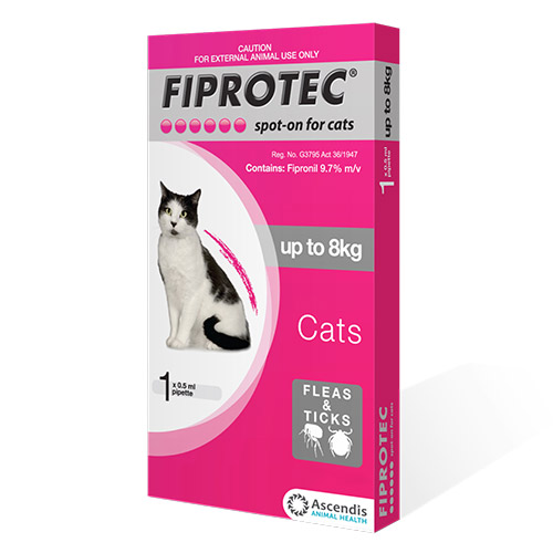 

Fiprotec Spot -On For Cats Upto 17.6lbs Pink 1 Pipette