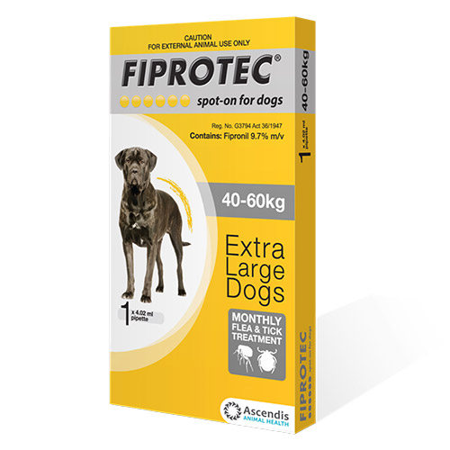 

Fiprotec Spot -On For Dogs Extra Large 88 - 176lbs Yellow 1 Pipette