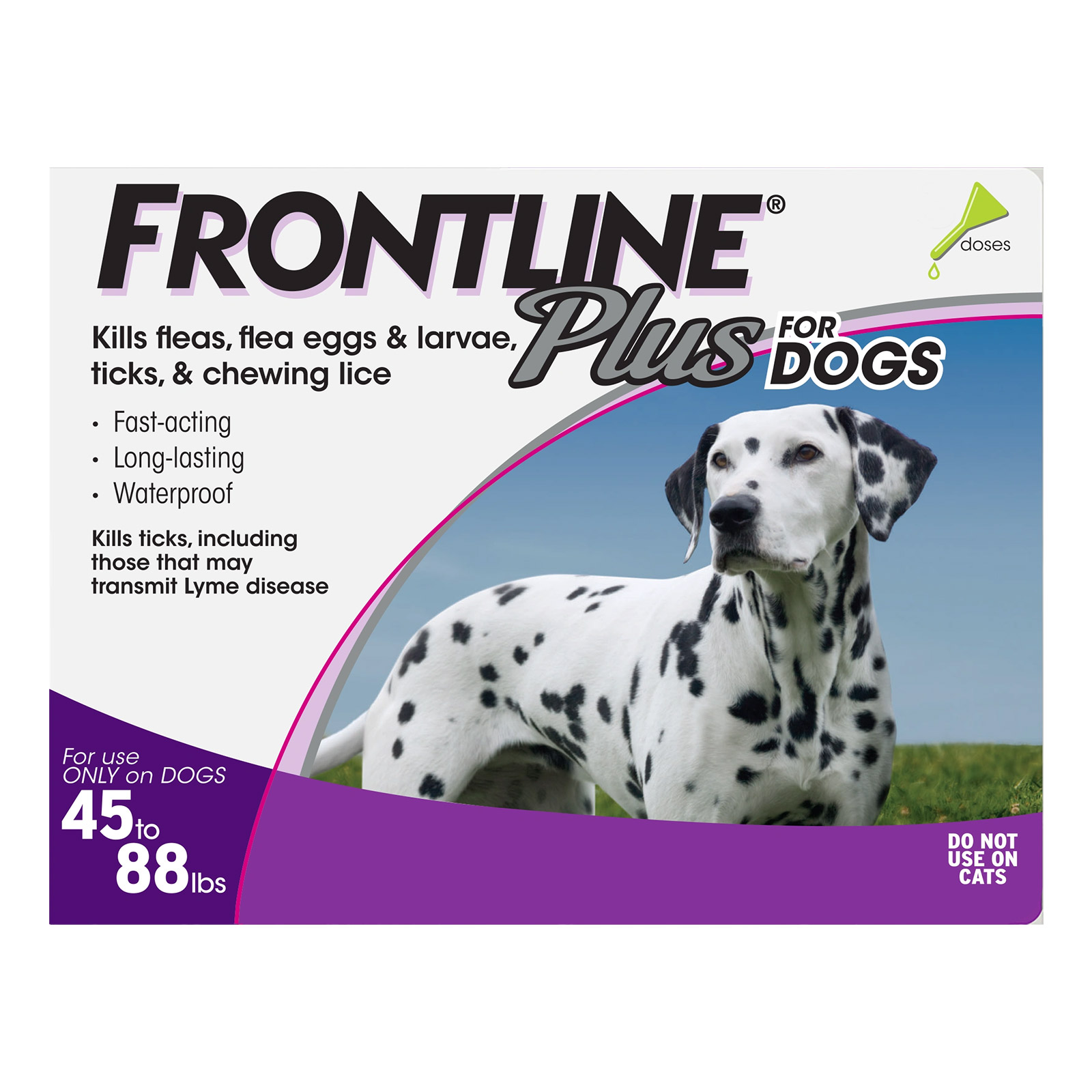 Frontline Plus -For Large Dogs 45-88 Lbs (Purple) 3 Doses