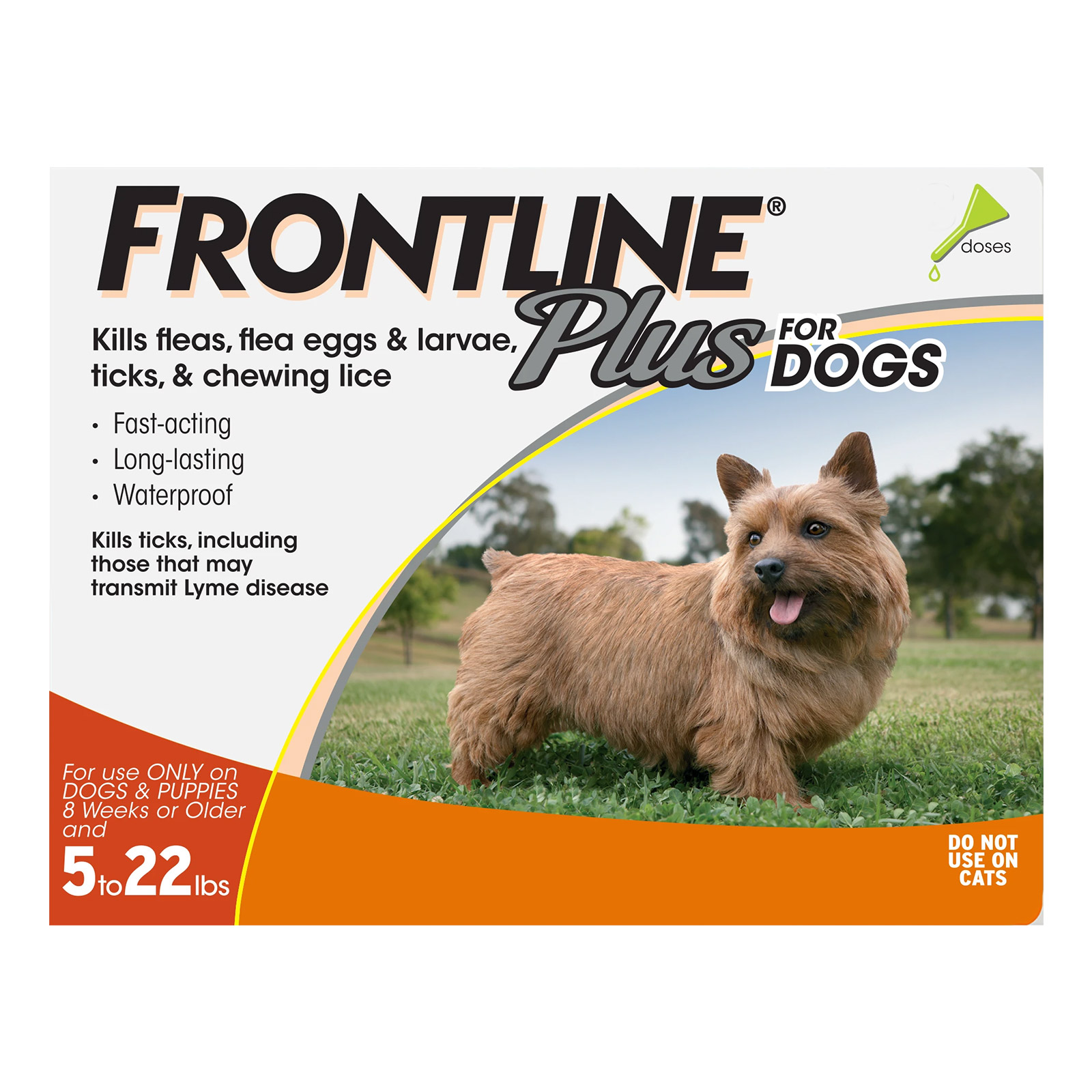 

Frontline Plus Small Dogs 0-22 Lbs (Orange) 3 Doses