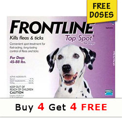 

Frontline Top Spot Large Dogs 45-88lbs (Purple) 4 + 4 Doses Free