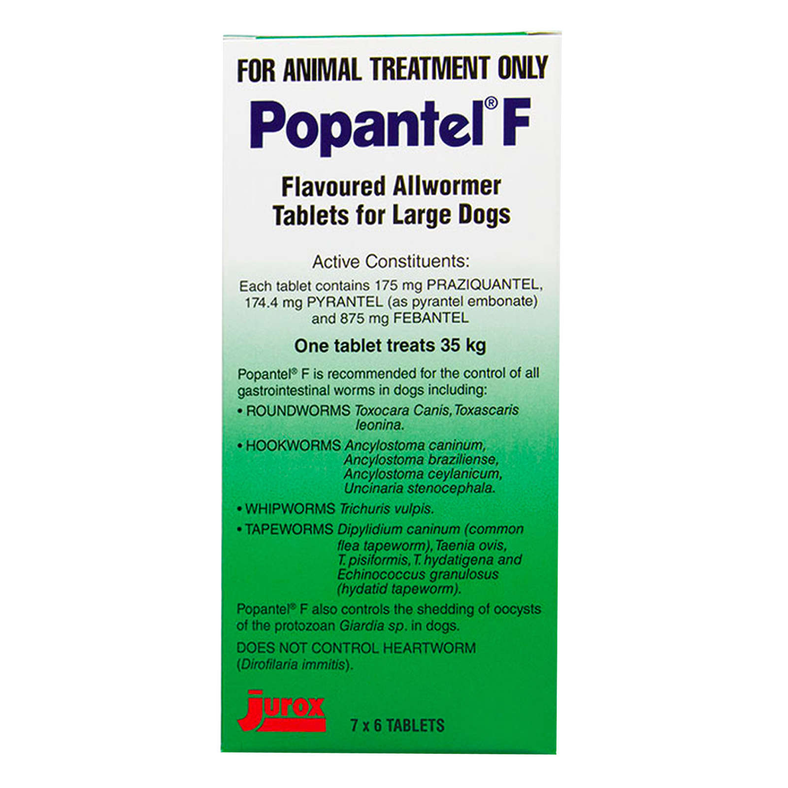 Popantel F Allwormer For Large Dogs 35 Kg (77lbs) 42 Tablet