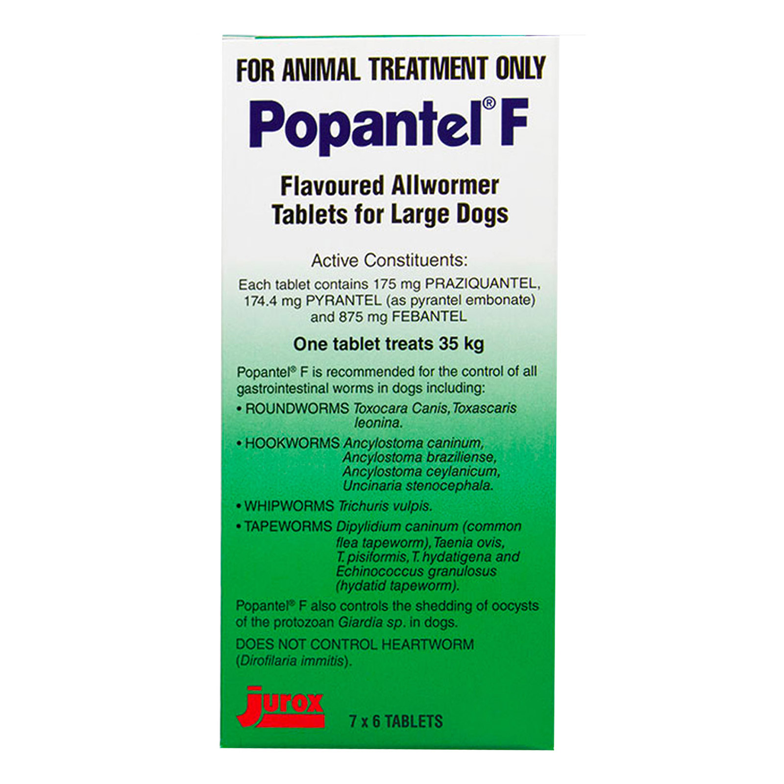 Popantel F Allwormer For Large Dogs 35 Kg (77lbs) 2 Tablet