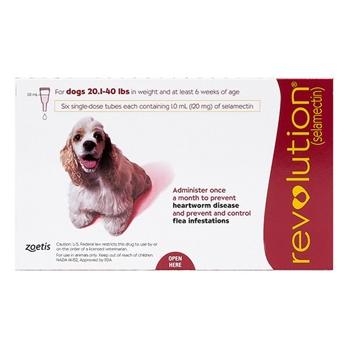 Revolution For Medium Dogs 20.1-40lbs (Red) 12 Doses