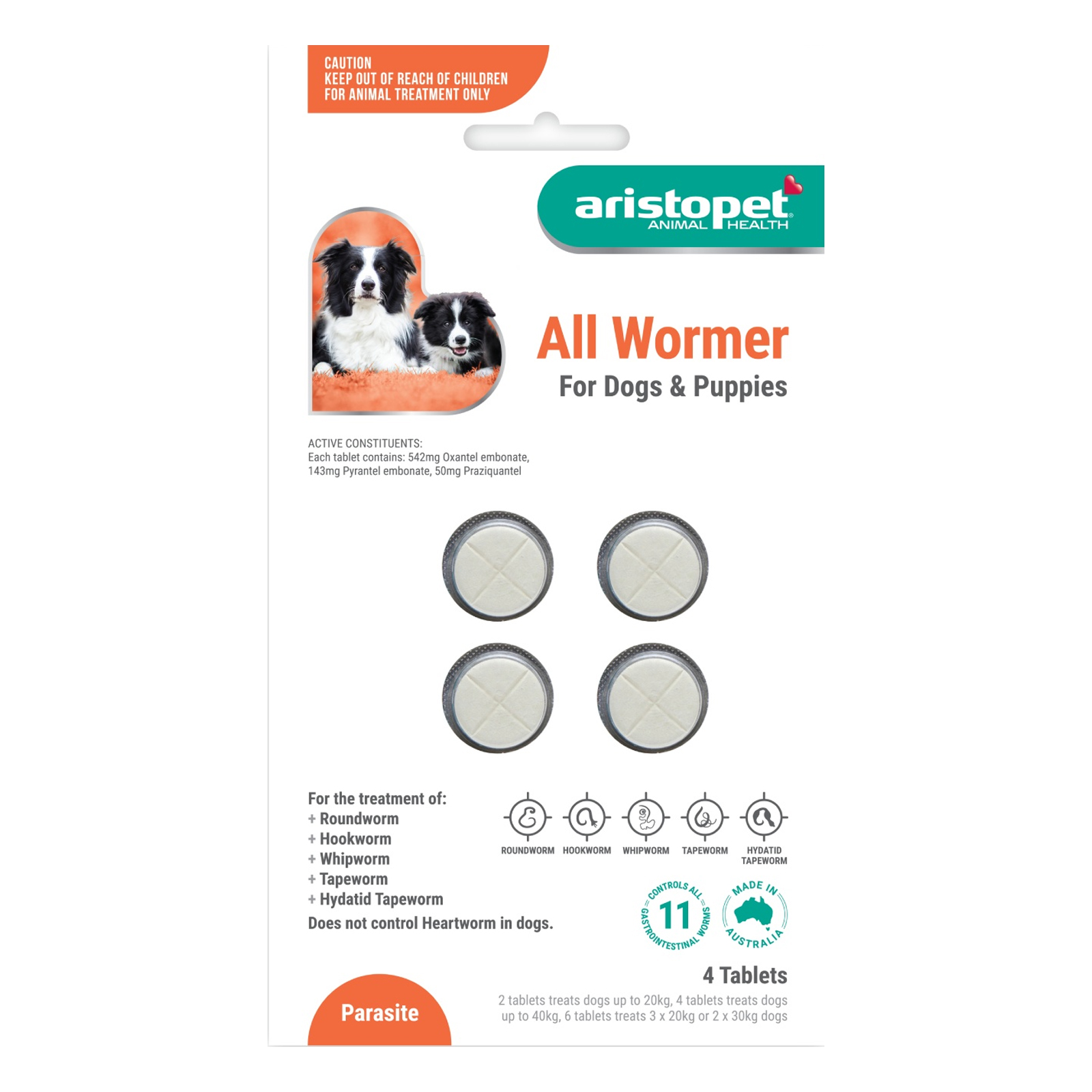 Aristopet Allwormers For Dogs/Puppies 4 Tablet