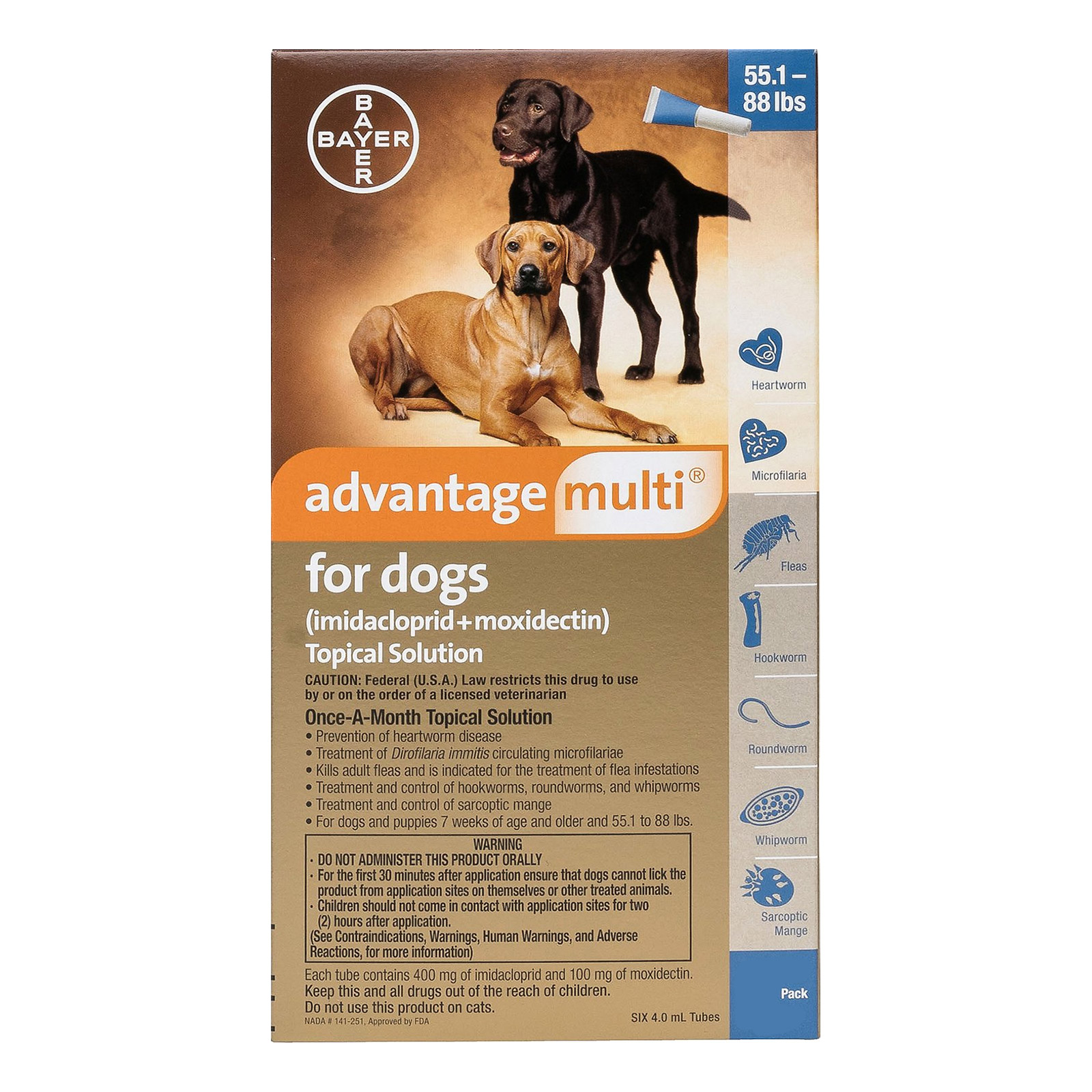 Advantage Multi (Advocate) Extra Large Dogs 55.1-88 Lbs (Blue) 3 Doses
Advantage Multi (Advocate) Extra Large Dogs 55.1-88 Lbs (Blue) 3 Doses