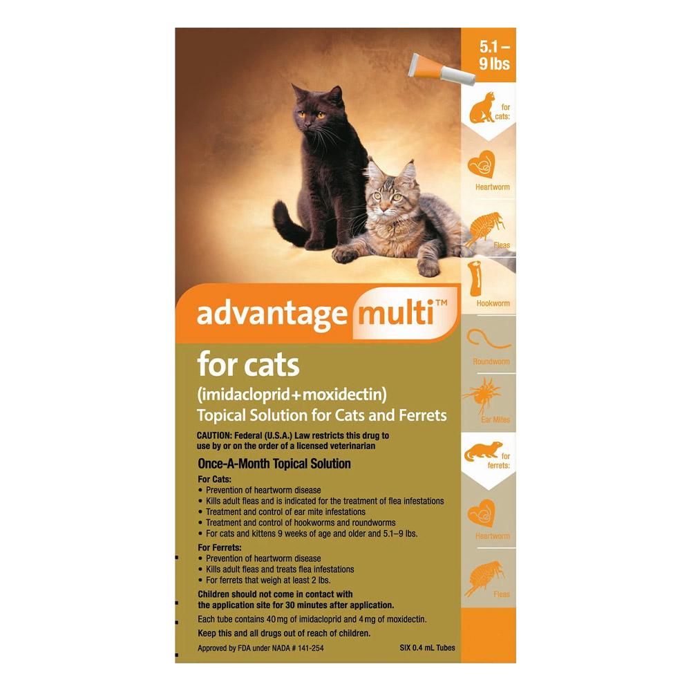 Advantage Multi (Advocate) Kittens & Small Cats Up To 10lbs Orange 12 Doses