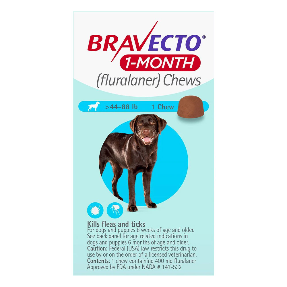 Bravecto 1 Month Chew For Large Dogs 44 To 88lbs Blue