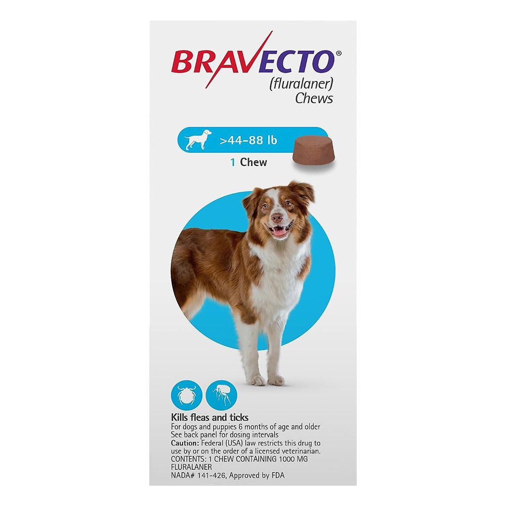 Bravecto For Large Dogs 44-88lbs Blue 1 Chews