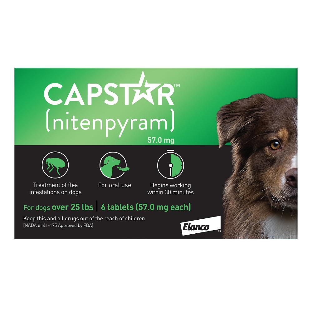Capstar Large Dog 57 Mg 25.1-125 Lbs Green 6 Tablet