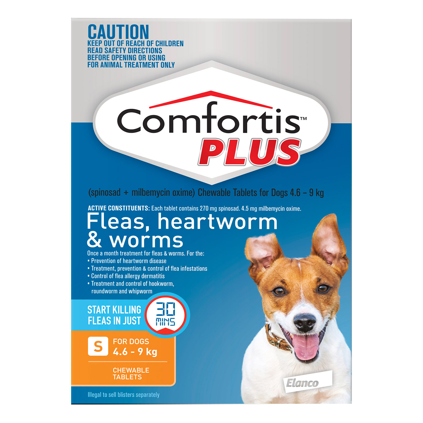 

Comfortis Plus For Small Dogs 4.6-9 Kg (10.1 - 20lbs) Orange 6 Chews