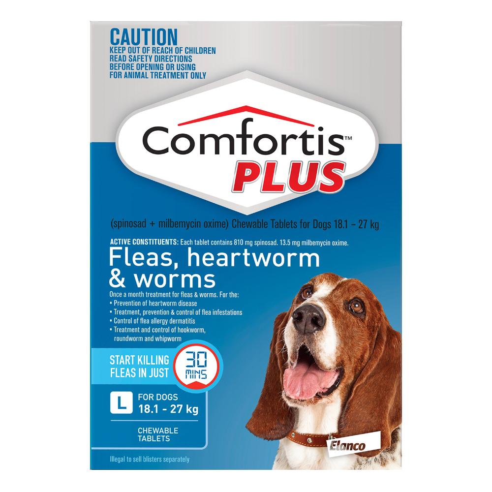 Comfortis Plus (Trifexis) For Large Dogs 18.1-27 Kg 40.1 - 60 Lbs Blue 6 Chews