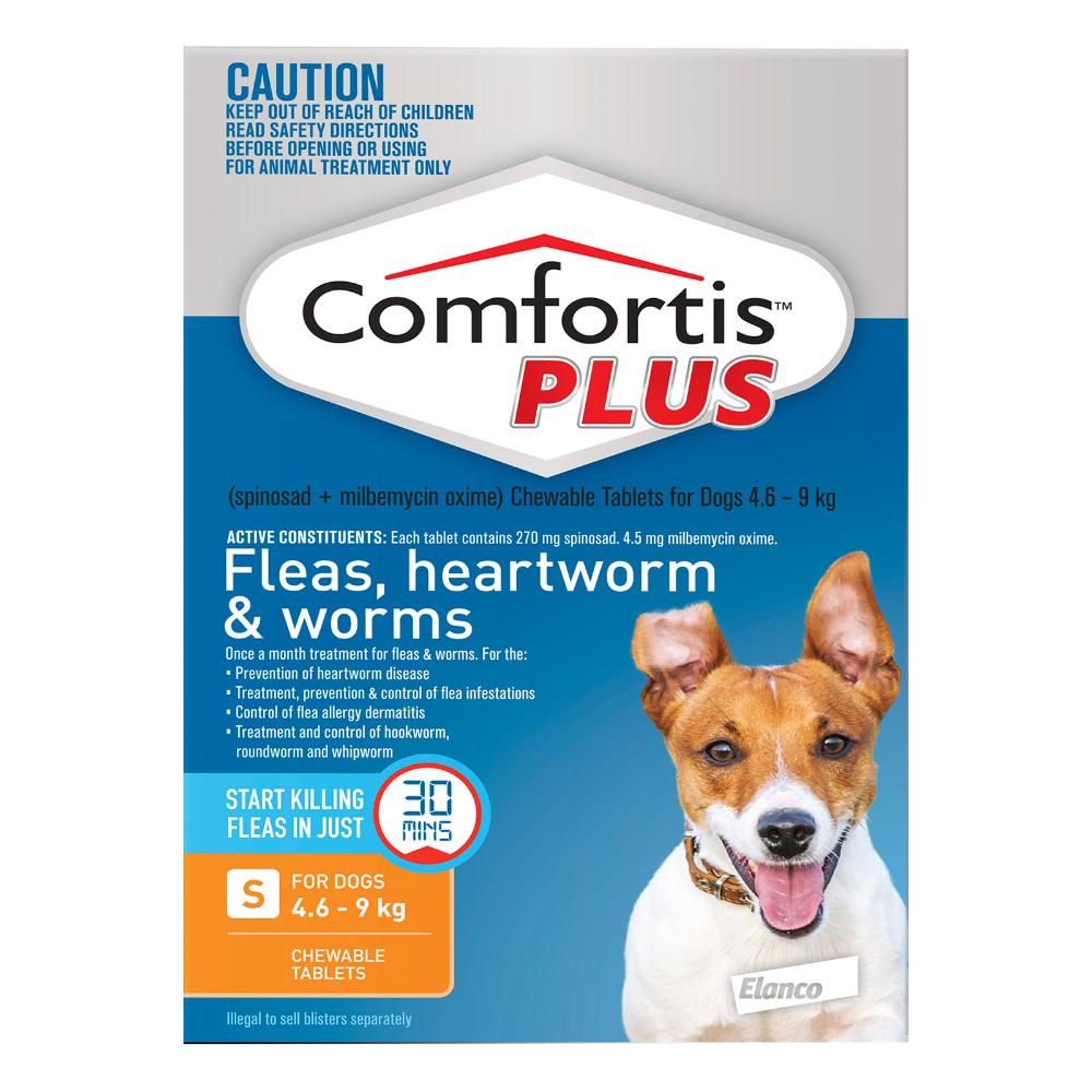 Comfortis Plus (Trifexis) For Small Dogs 4.6-9 Kg 10.1 - 20lbs Orange 12 Chews