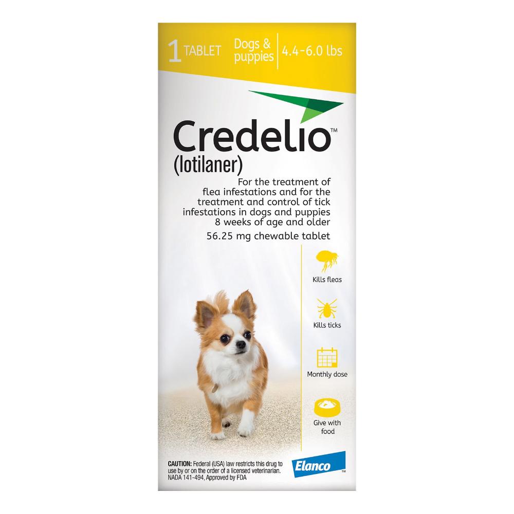

Credelio For Dogs 04 To 06 Lbs 56.25 Mg Yellow 3 Doses
