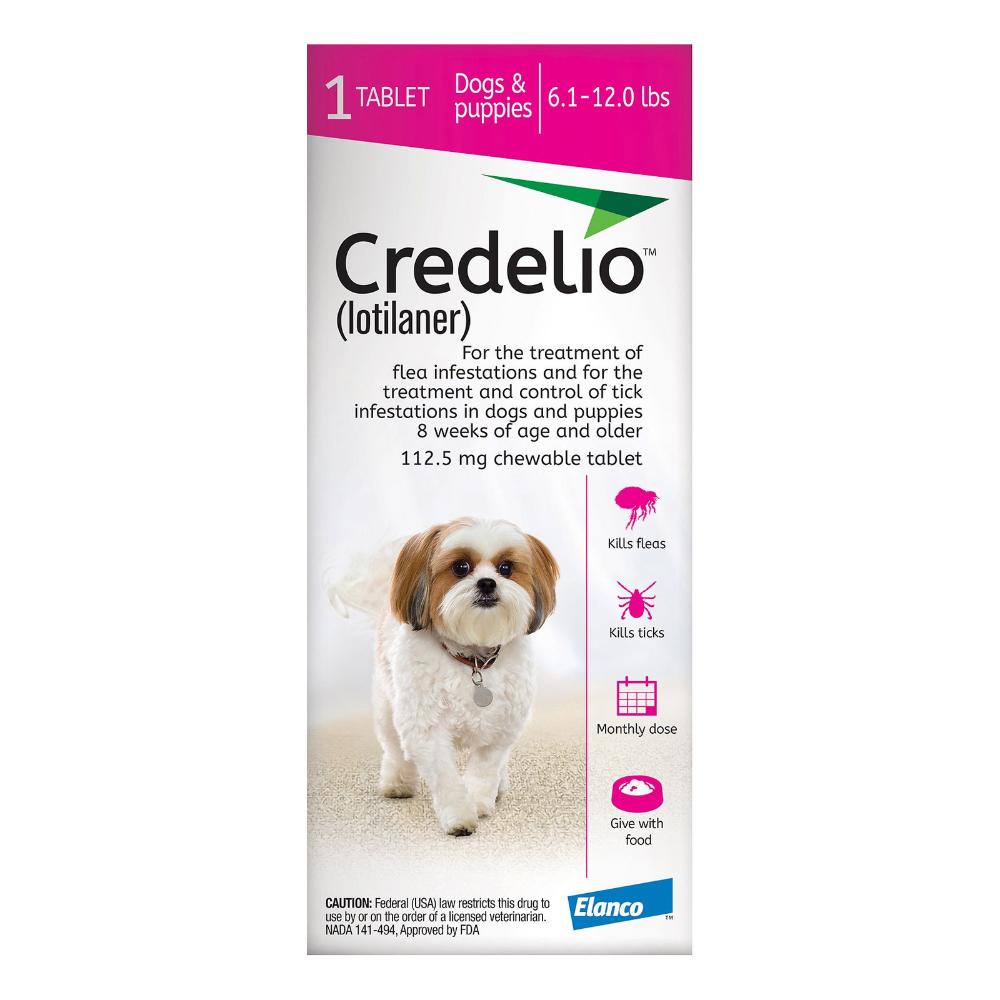 Credelio For Dogs 06 To 12 Lbs 112.5mg Pink 12 Doses