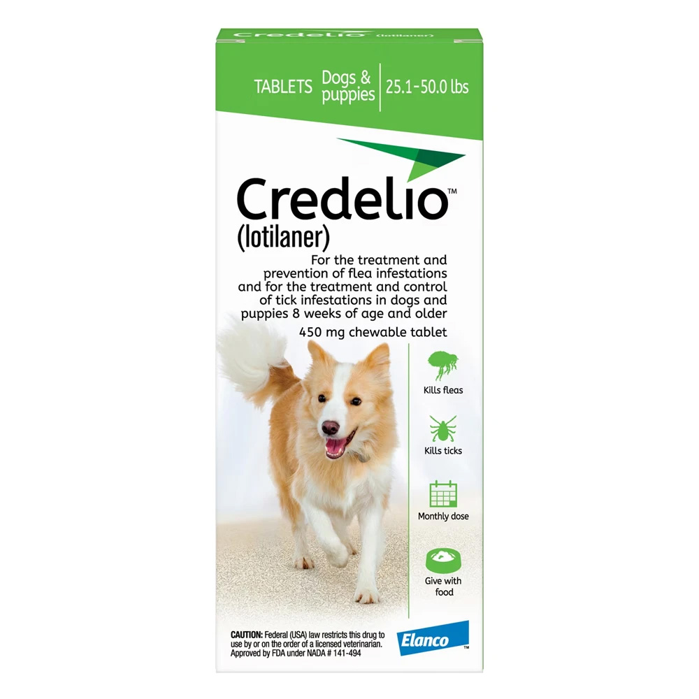 Photos - Dog Medicines & Vitamins Credelio Credelio For Dogs 25 To 50 Lbs  Green 3 Doses(450mg)