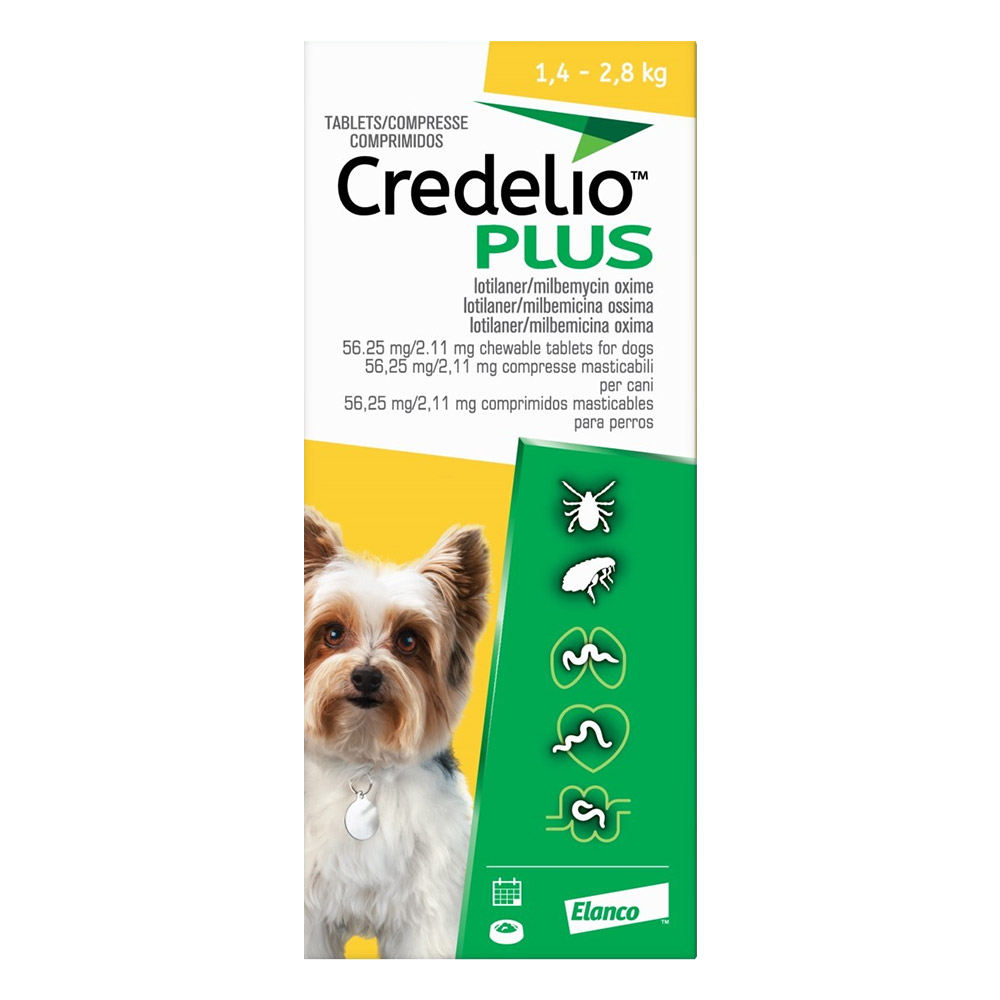 Credelio Plus For Extra Small Dog 3.8lbs - 6.16lbs 1.4-2.8kg 12 Chews