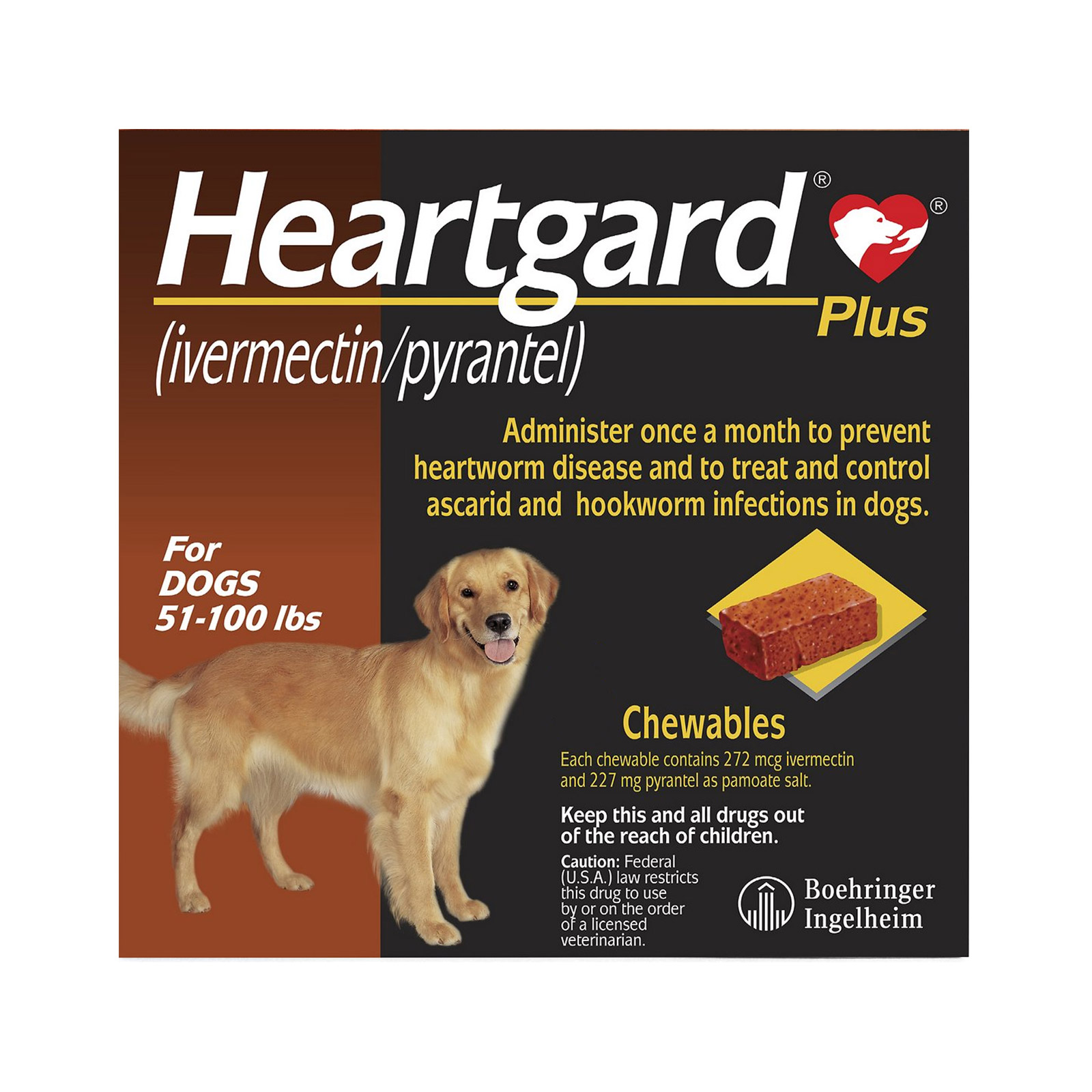 

Heartgard Plus For Large Dog 51-100lbs (Brown) 6 Doses