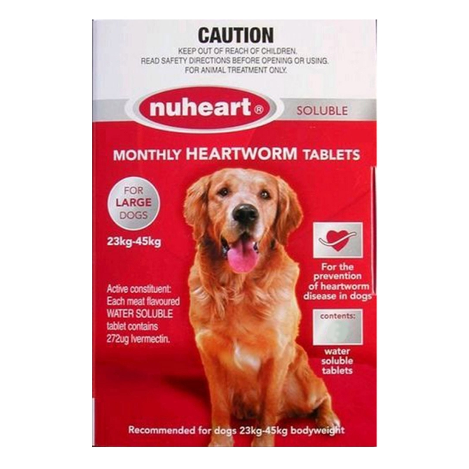 

Nuheart Generic Heartgard For Large Dogs 51-100lbs (Red) 6 Tablet
