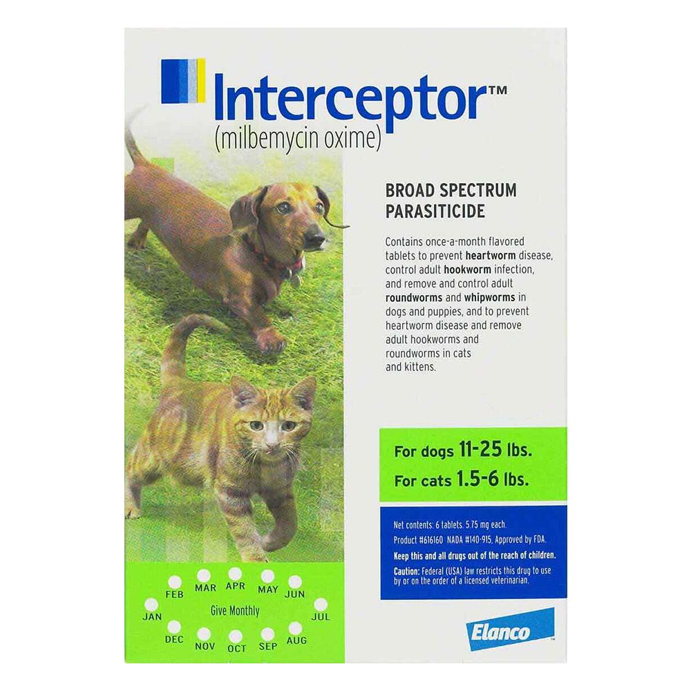 

Interceptor For Dogs 11-25 Lbs Green 3 Chews