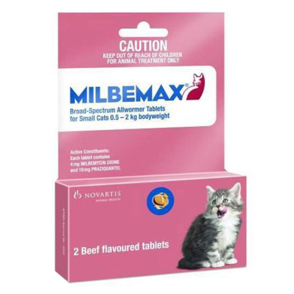 Milbemax For Cats Upto 4lbs 2kg 2 Tablet