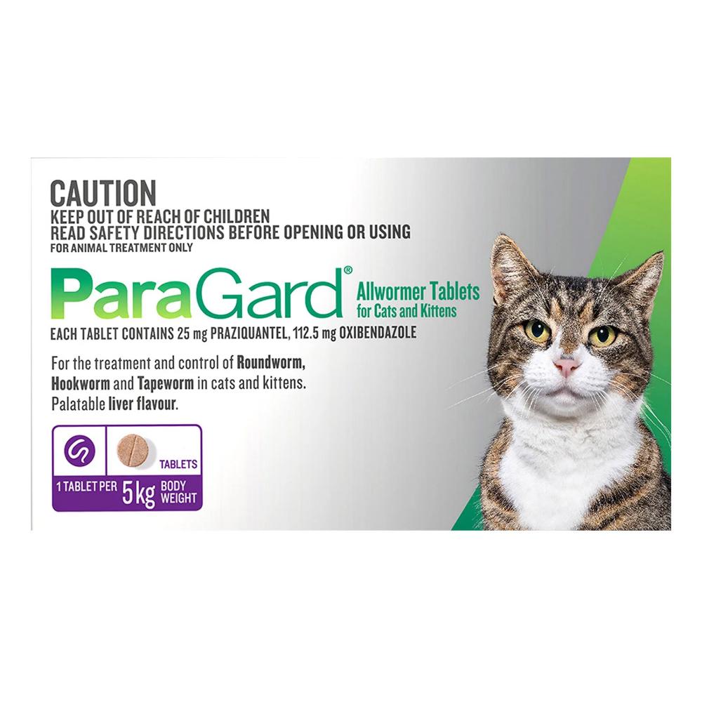 

Paragard Wormer For Cats 5kg 11 Lbs 4 Tablet