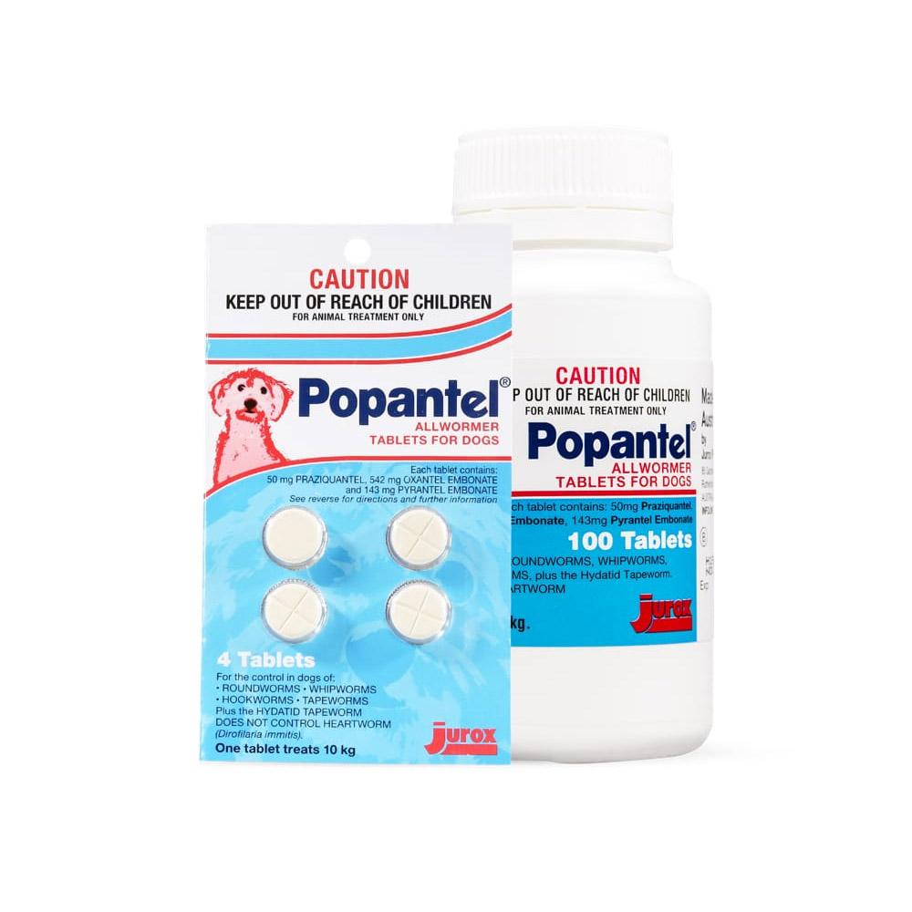 Popantel Allwormer For Dogs 10 Kgs 22 Lbs 2 Tablet