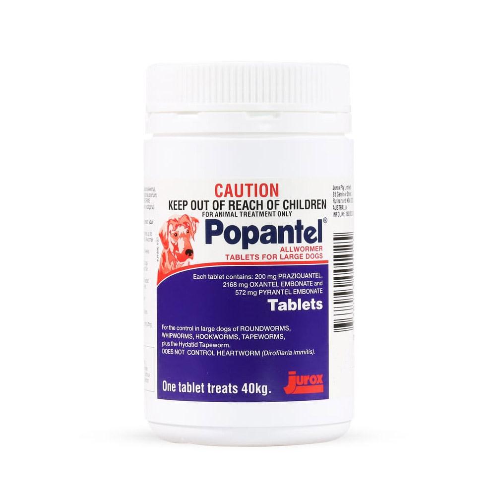 Popantel Allwormer For Dogs 40 Kgs 88 Lbs 2 Tablet