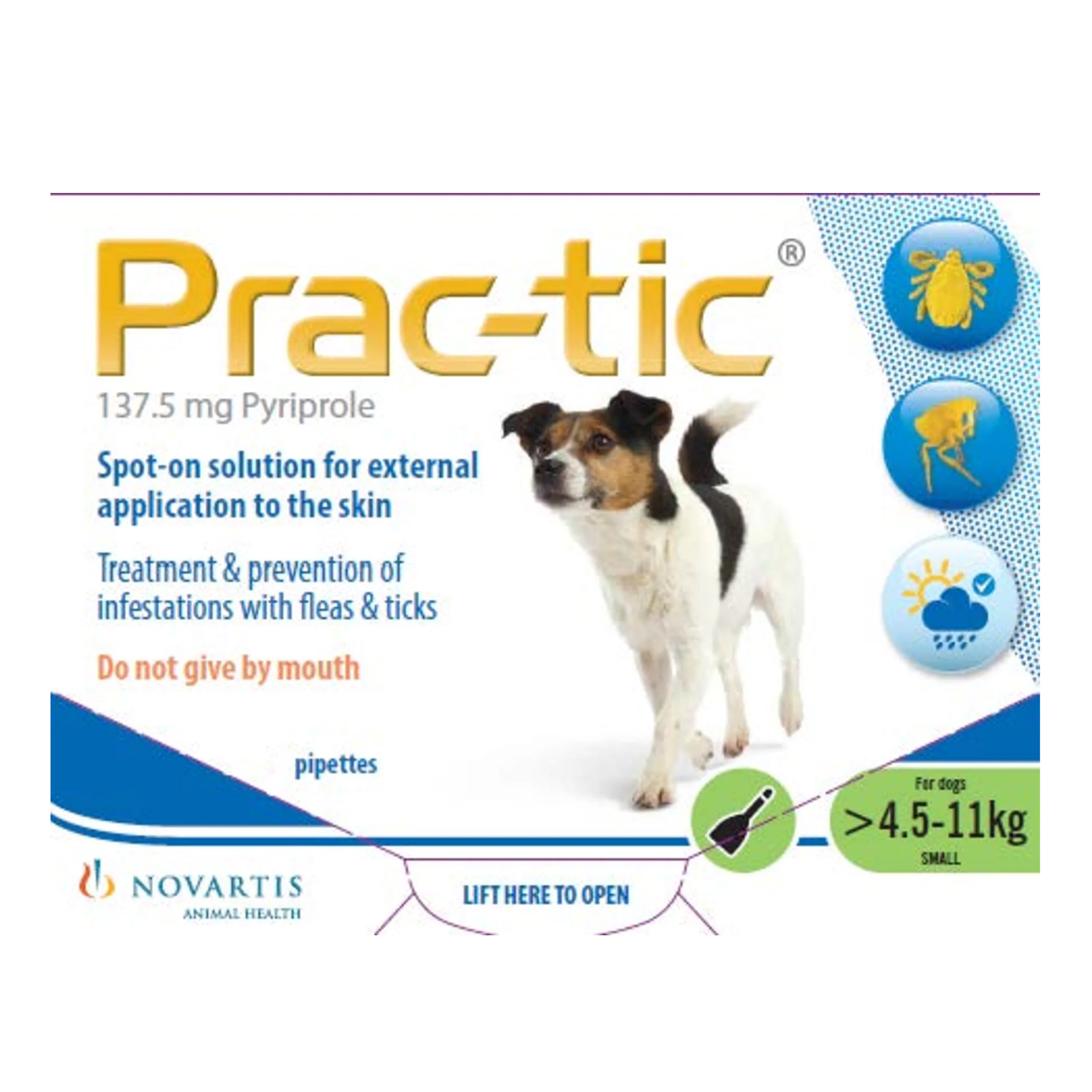 Prac-Tic Spot OnáSmall Dog 10-25 Lbs (Green) 6 Pack