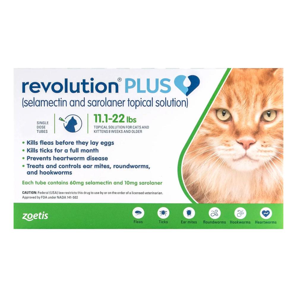 Revolution Plus For Large Cats 11-22lbs 5-10kg Green 3 Pack