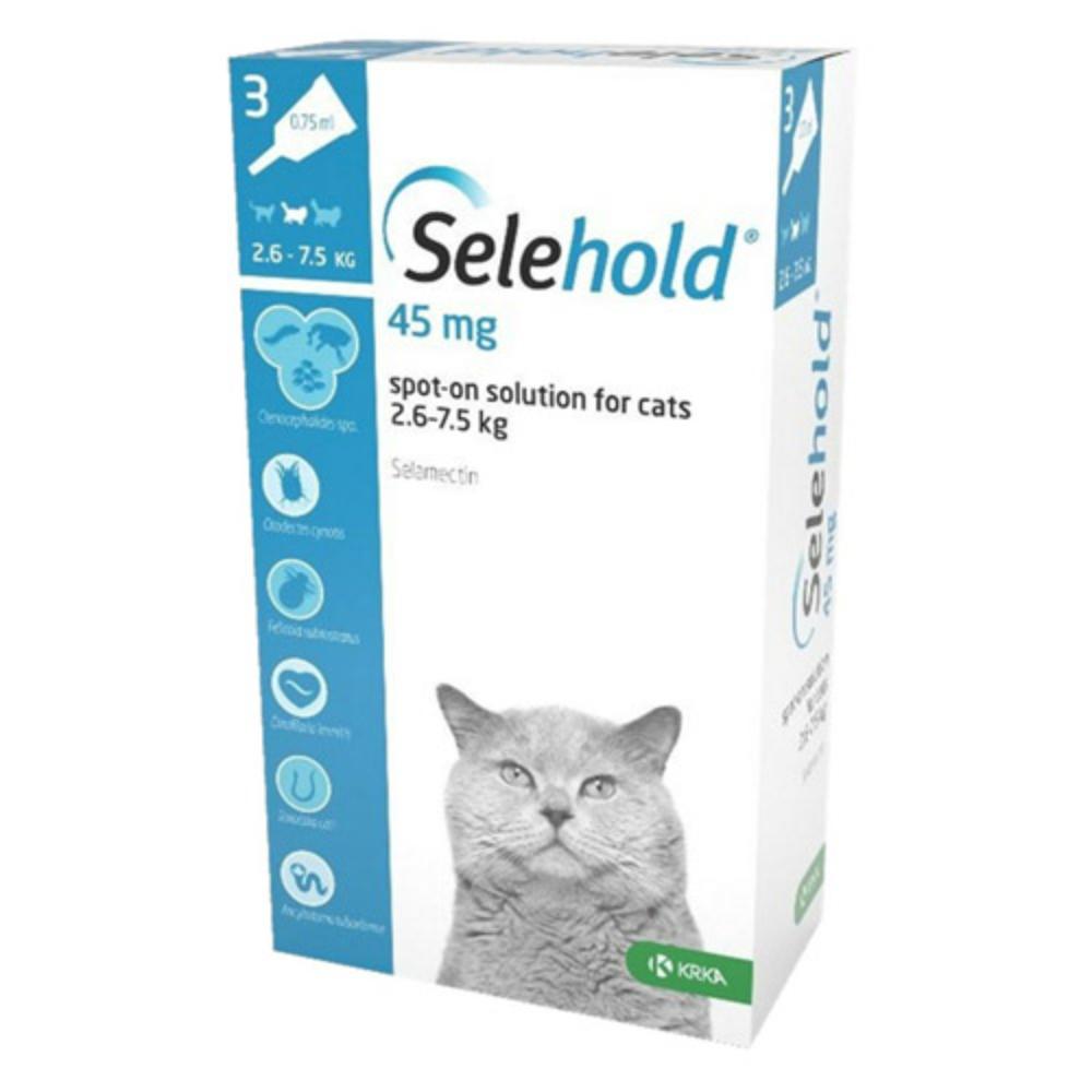 Selehold  For Cats 5.5-16.5lbs Blue 45mg/0.75ml 3 Pack