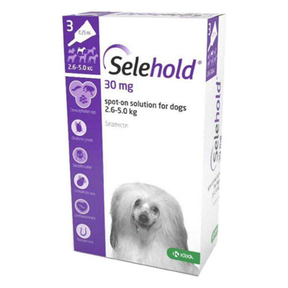 Selehold For Very Small Dogs 5.5-11lbs Purple 30mg/0.25ml 3 Pack
