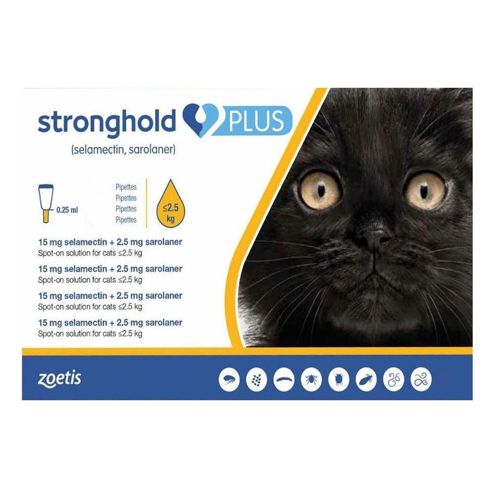 Stronghold Plus For Kittens And Small Cats Upto 5.5lbs 2.5kg 12 Pack